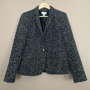 {Loft Outlet} Tweed Blazer Jacket in Black & White - Womens 8